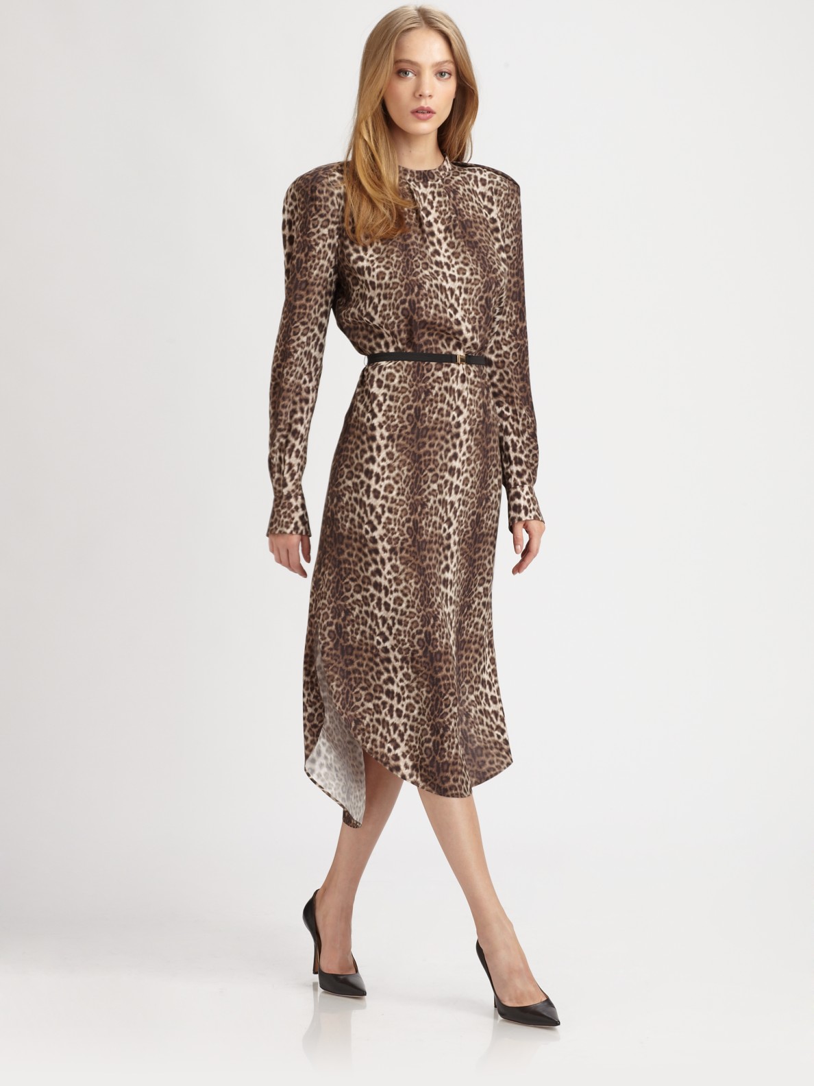 By Malene Birger Belted Leopard-Print Dress in Animal (brown) | Lyst