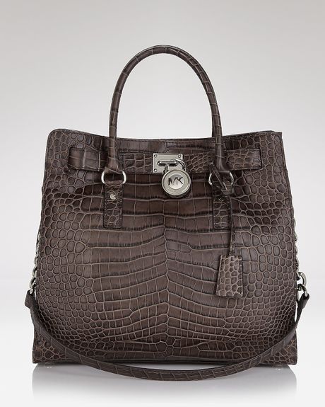 Michael Kors Michael Tote Hamilton Large Northsouth in Brown (charcoal ...