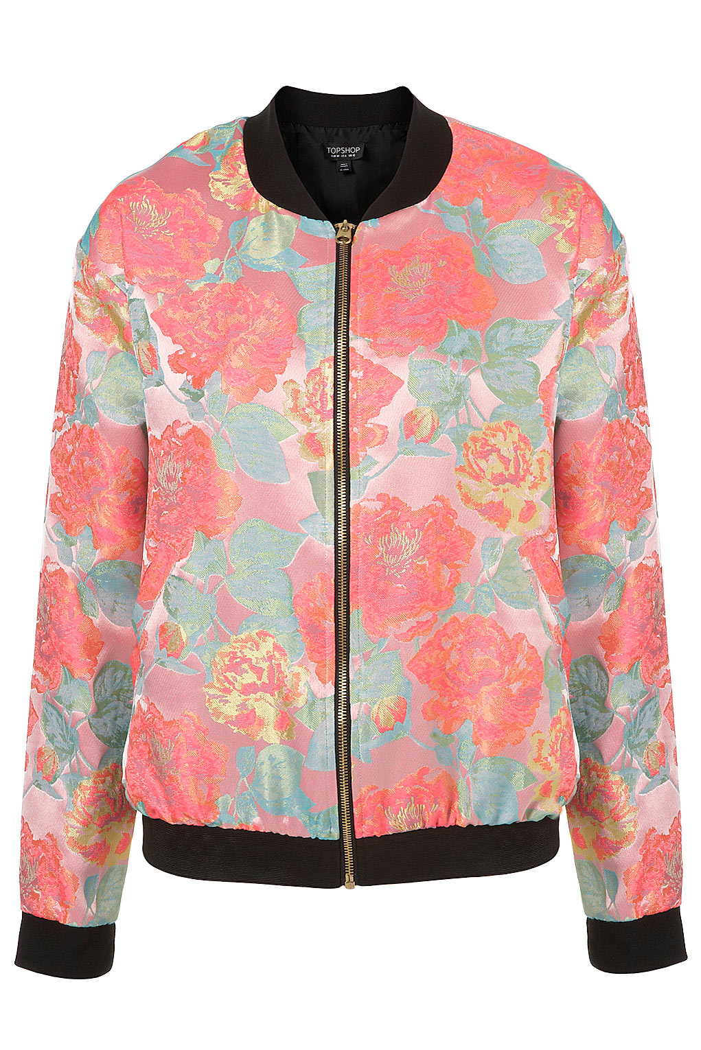 Lyst Floral Jacquard Bomber Jacket in Pink