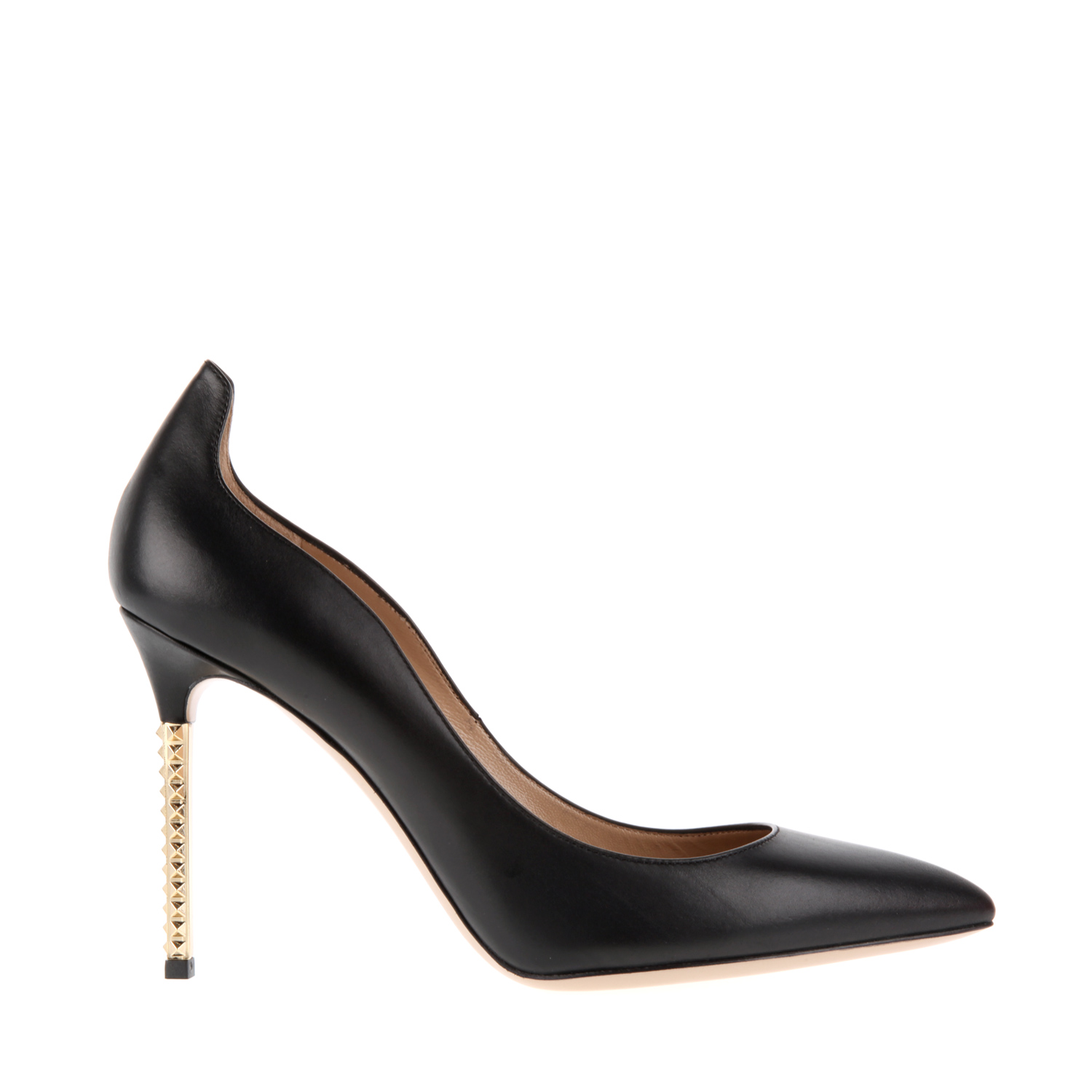 Valentino Pointed Toe Pumps in Black Brushed Leather in Black | Lyst