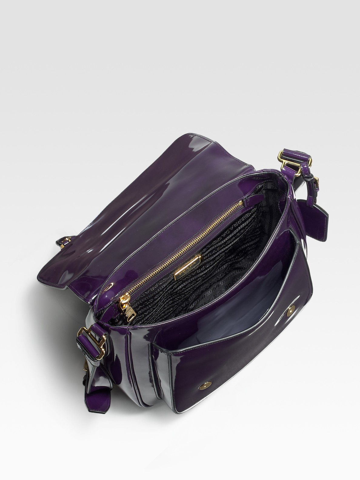Lyst - Prada Spazzolato Messenger Bag in Purple