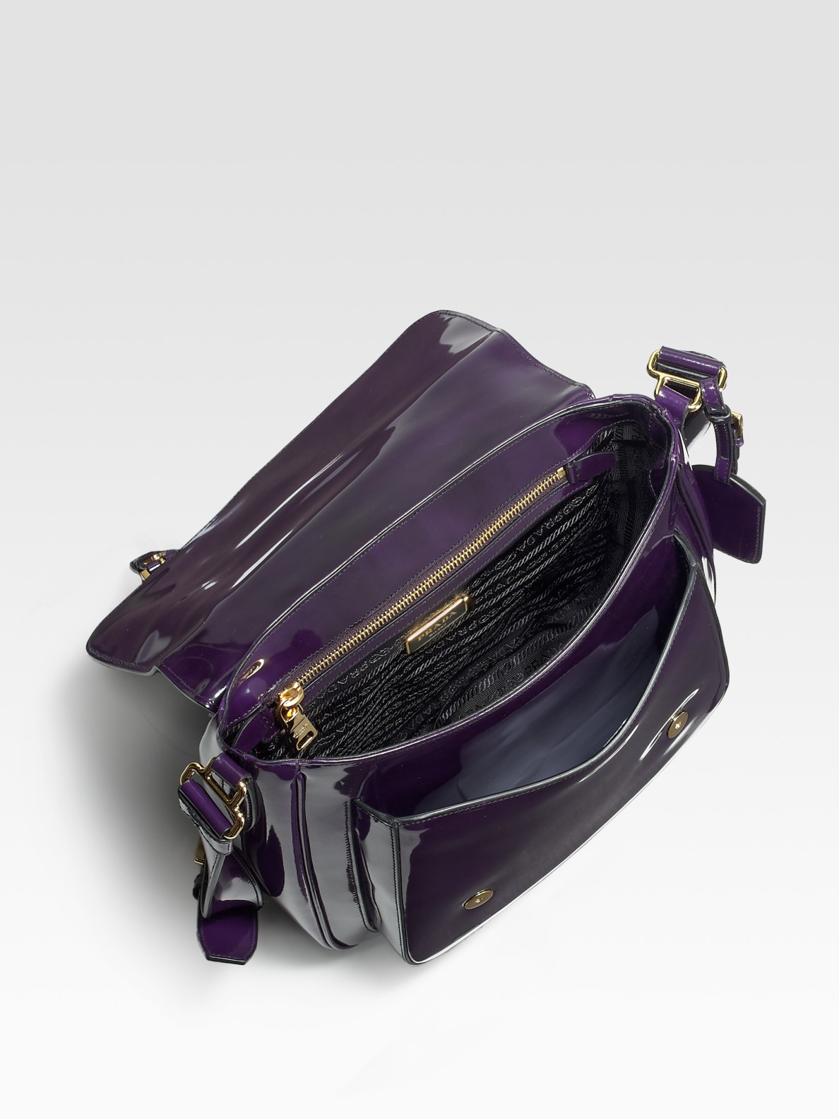 Lyst Prada Spazzolato Messenger Bag In Purple 