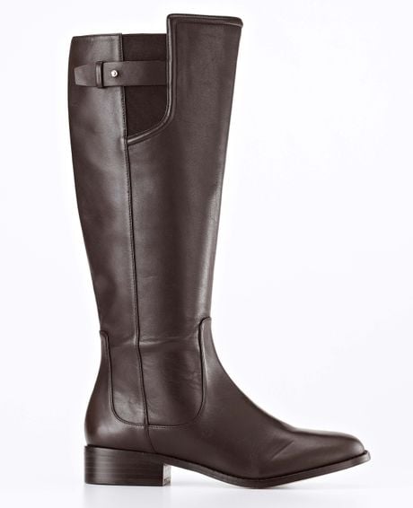 Ann Taylor Leigh Leather Riding Boots in Brown | Lyst