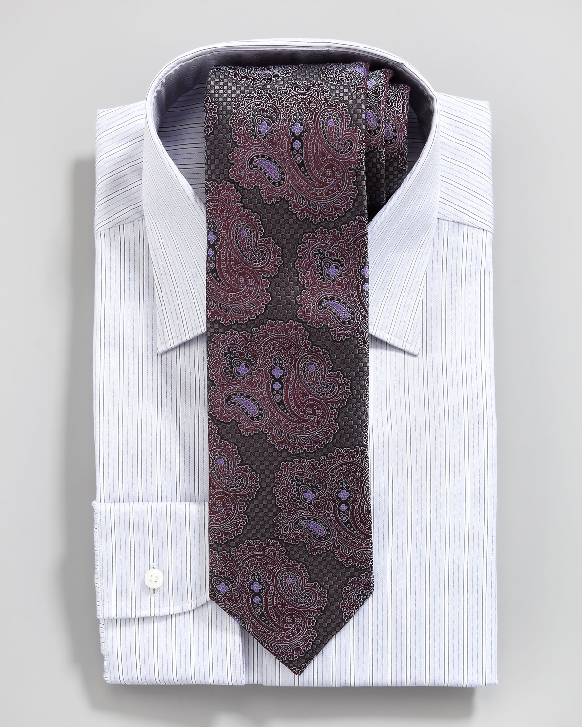 Lyst Ermenegildo zegna Striped Dress Shirt in Gray for Men