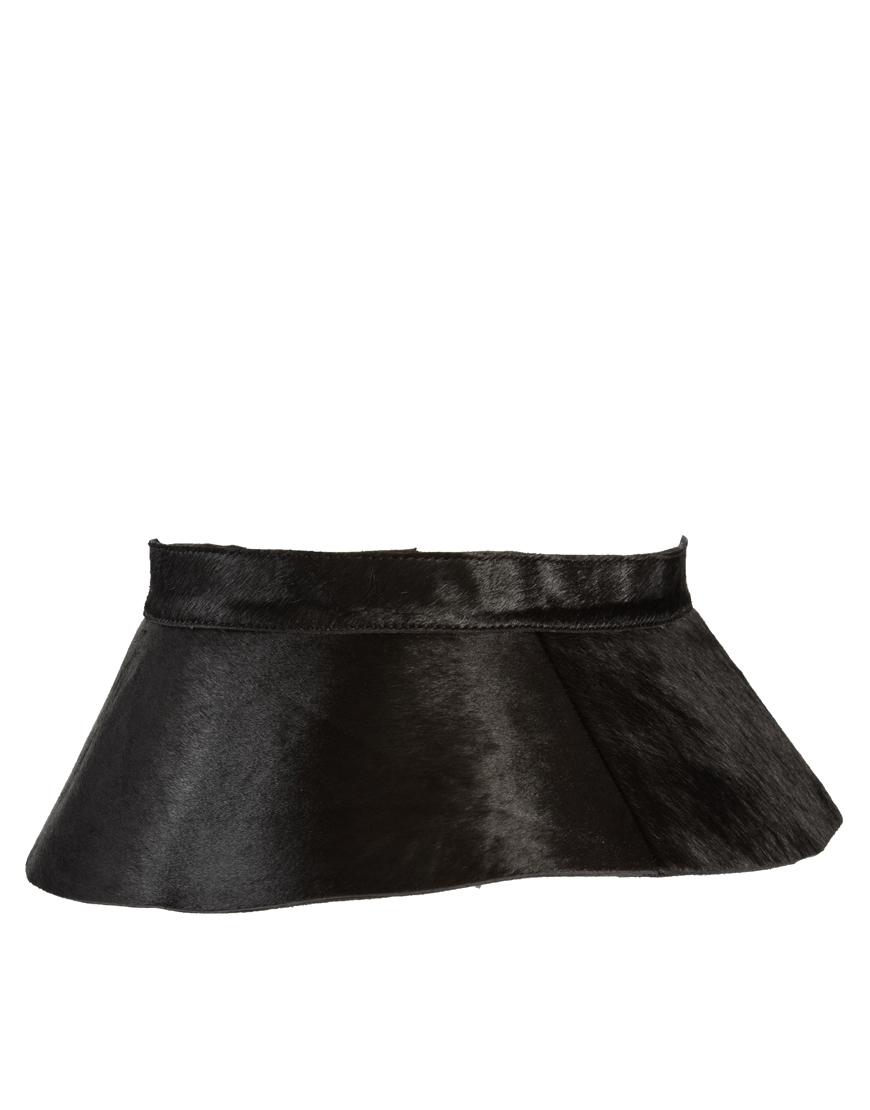 Lyst - Asos Leather Peplum Skirt Waist Belt in Black
