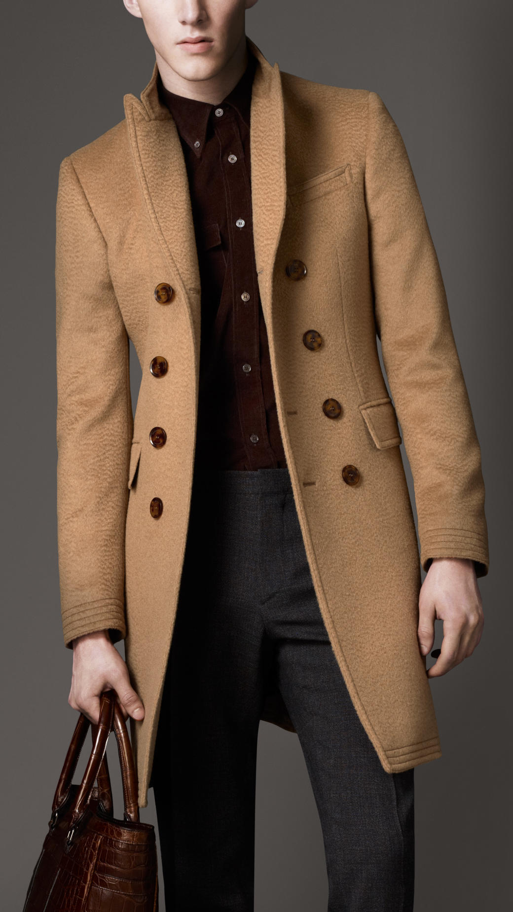 Lyst - Burberry Camel Hair Top Coat in Natural for Men