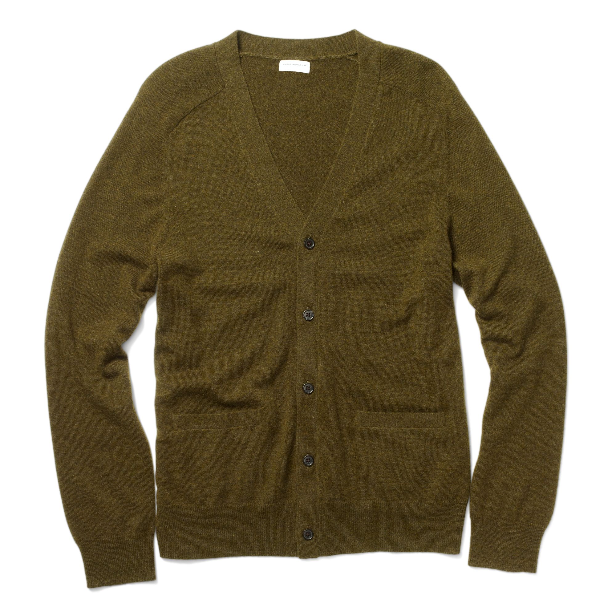 Club Monaco Cashmere Cardigan in Green for Men (olive) | Lyst