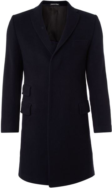 Paul Smith Wool Cashmere Epsom Coat in Blue for Men (navy) | Lyst