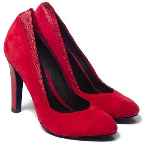 Rebecca Minkoff Darling Heels Red Suede in Red | Lyst