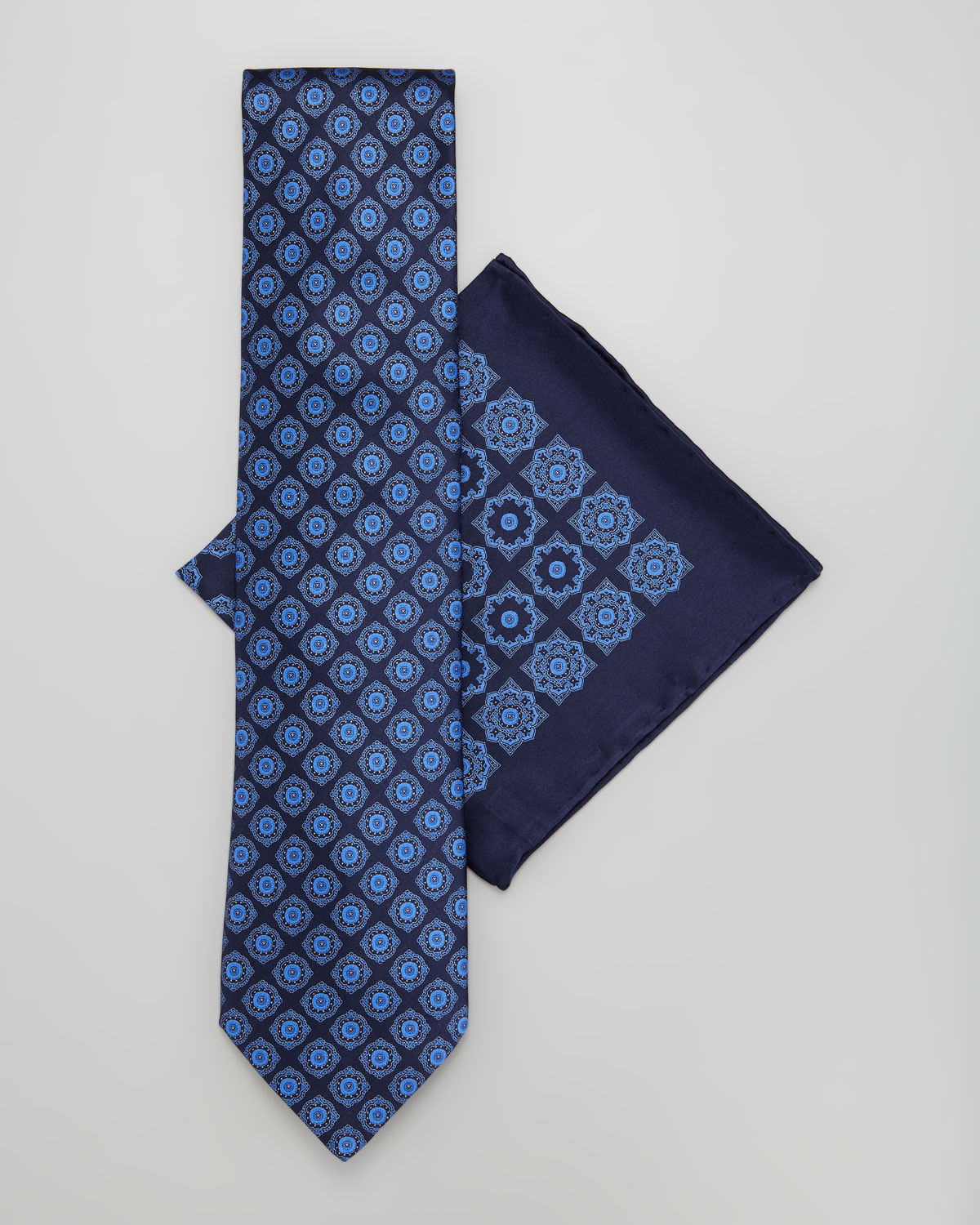 Stefano ricci Silk Tie Pocket Square Set in Blue for Men | Lyst