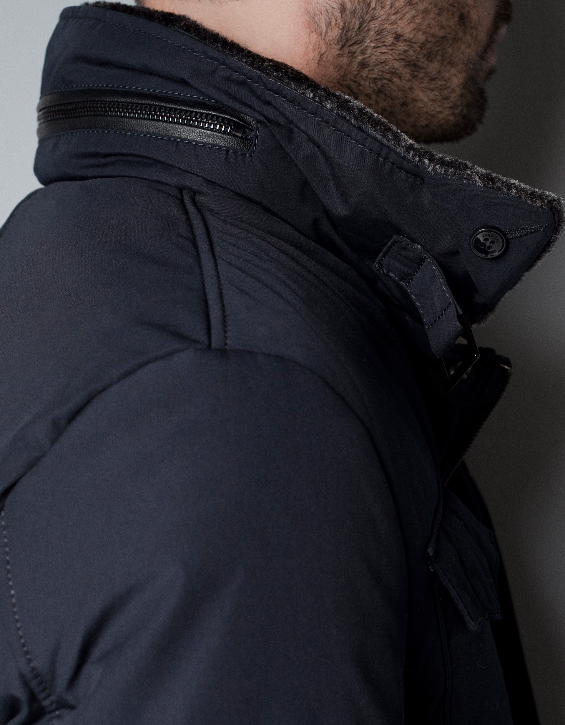 Zara Parka with Fur Collar in Blue for Men | Lyst