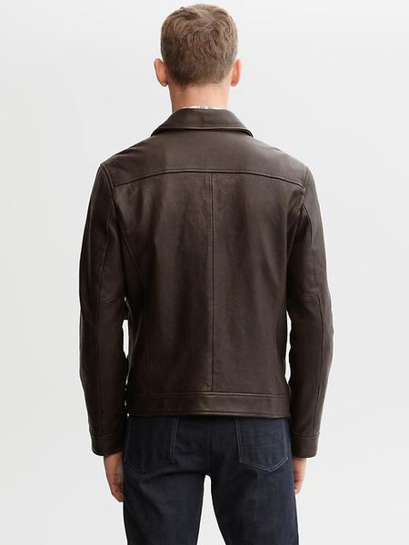Banana Republic Four Pocket Leather Jacket in Brown for Men (dark brown ...