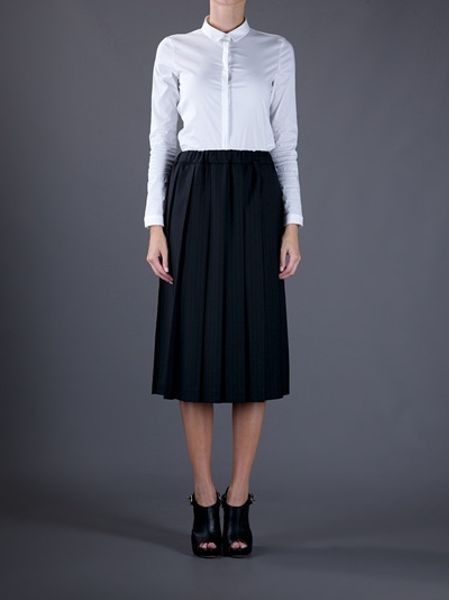 Comme Des Garçons High Waisted Pleated Skirt in Black | Lyst