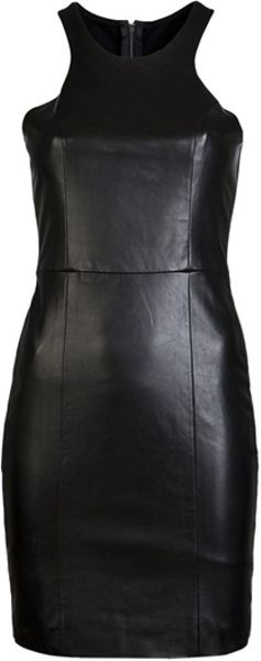 Mason By Michelle Mason Black Leather Dress in Black | Lyst