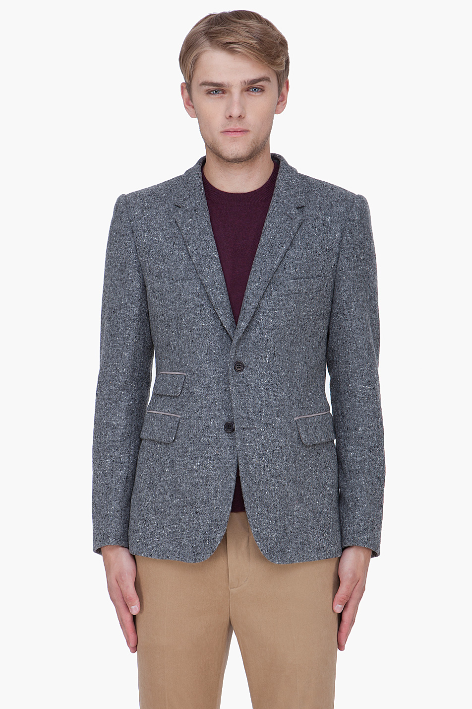 Lyst - Shipley & Halmos Grey Wool Monarch Blazer in Gray for Men