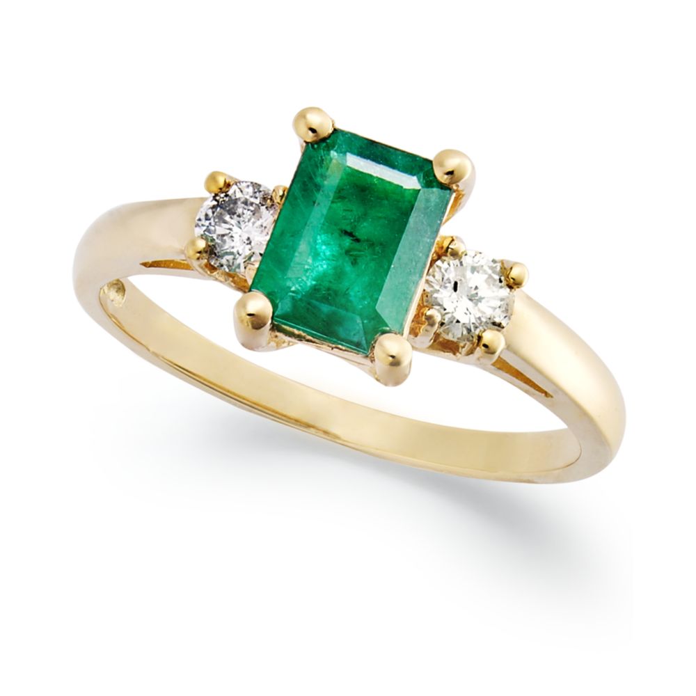 Hue Emerald 34 Ct Tw and Diamond 15 Ct Tw 3stone Ring in Gold | Lyst