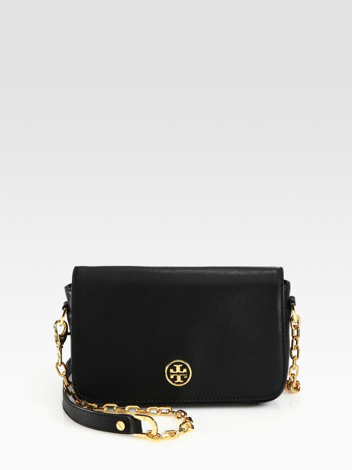 Lyst Tory Burch Robinson Mini Shoulder Bag In Black Gallery