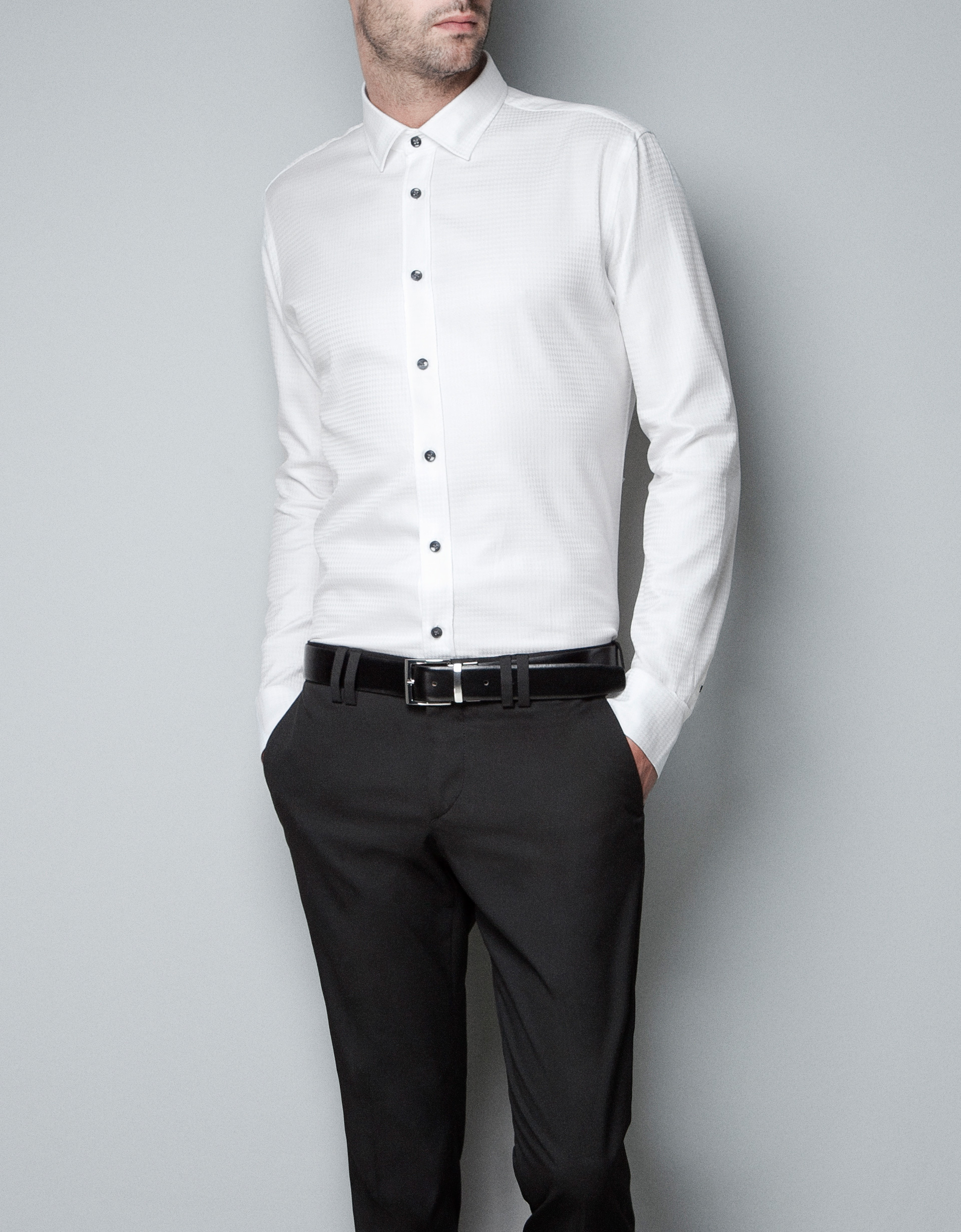 Рубашка мужская белая Zara man