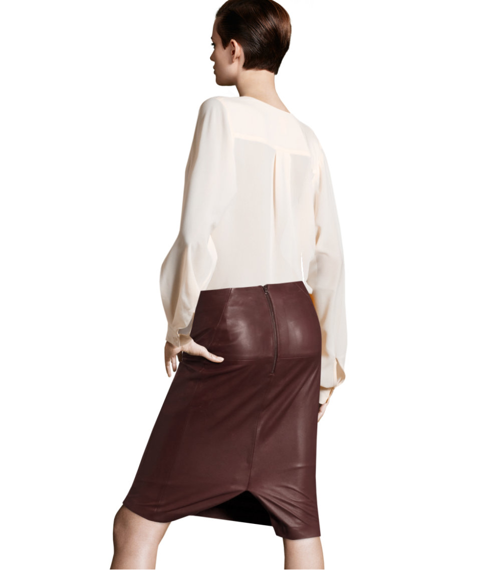 Lyst H&M Leather Skirt in Purple
