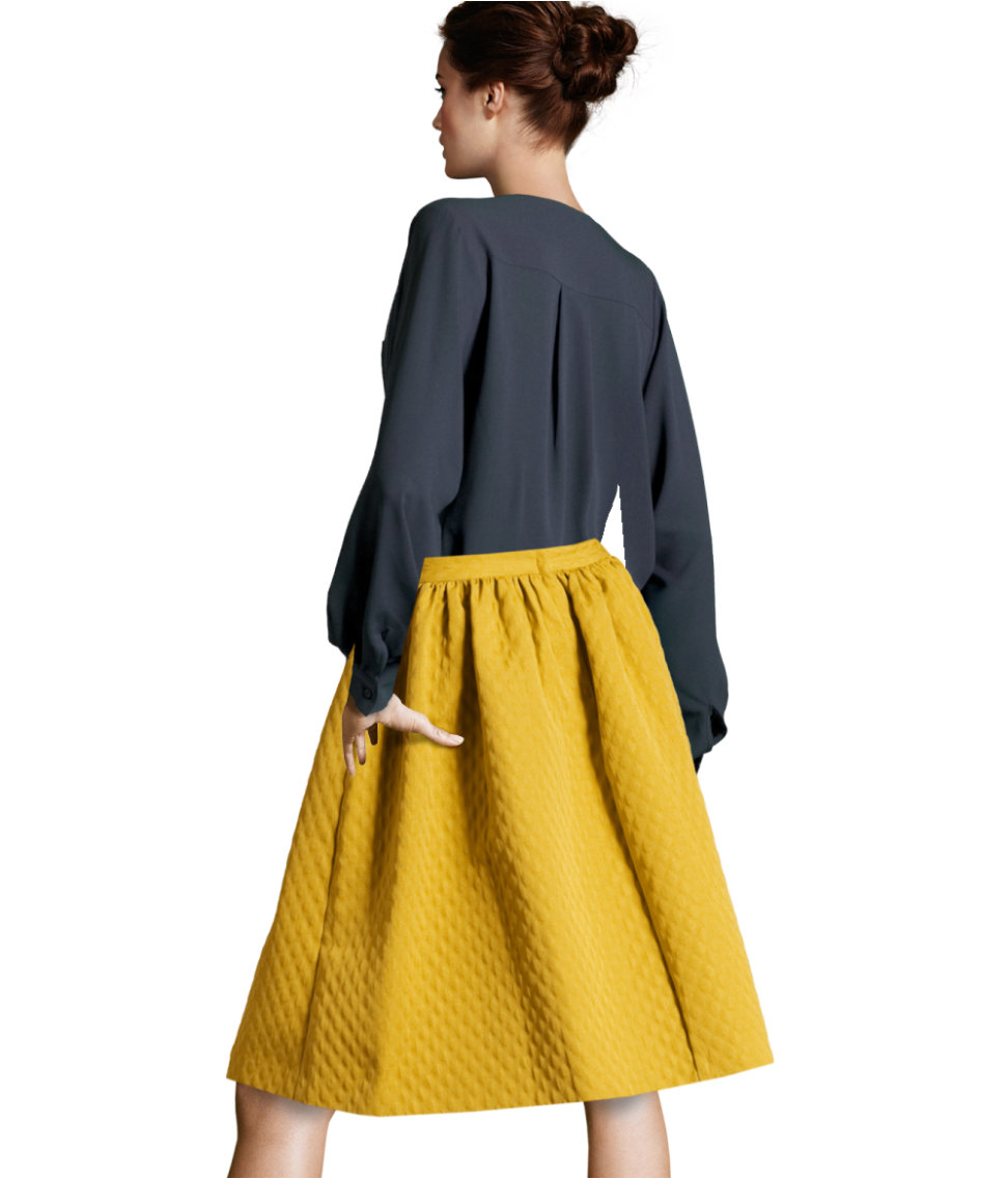 H&m Skirt in Yellow Lyst