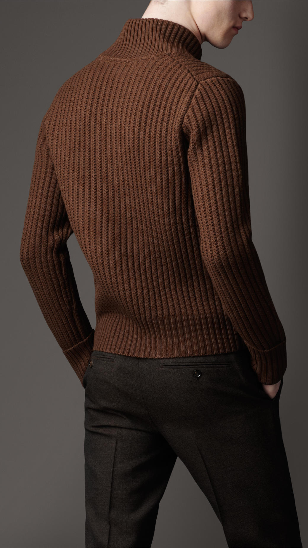 Lyst - Burberry Shawl Collar Sweater in Brown for Men