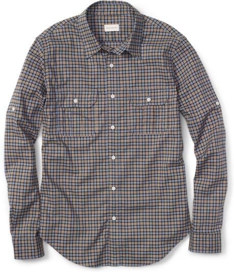 Club Monaco William Plaid Casual Shirt in Brown for Men (lt. blue and ...