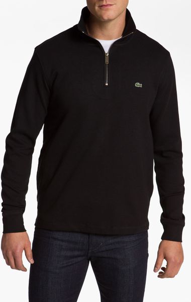 Lacoste Half Zip Pullover in Black for Men | Lyst
