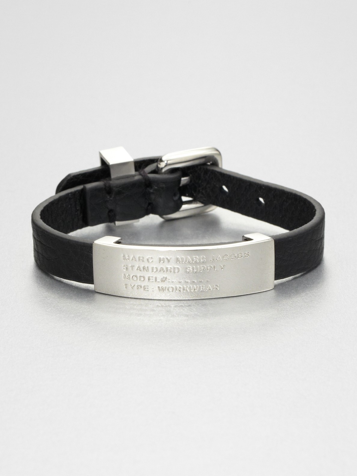 Lyst Marc By Marc Jacobs Standard Supply Leather Id Bracelet in Black