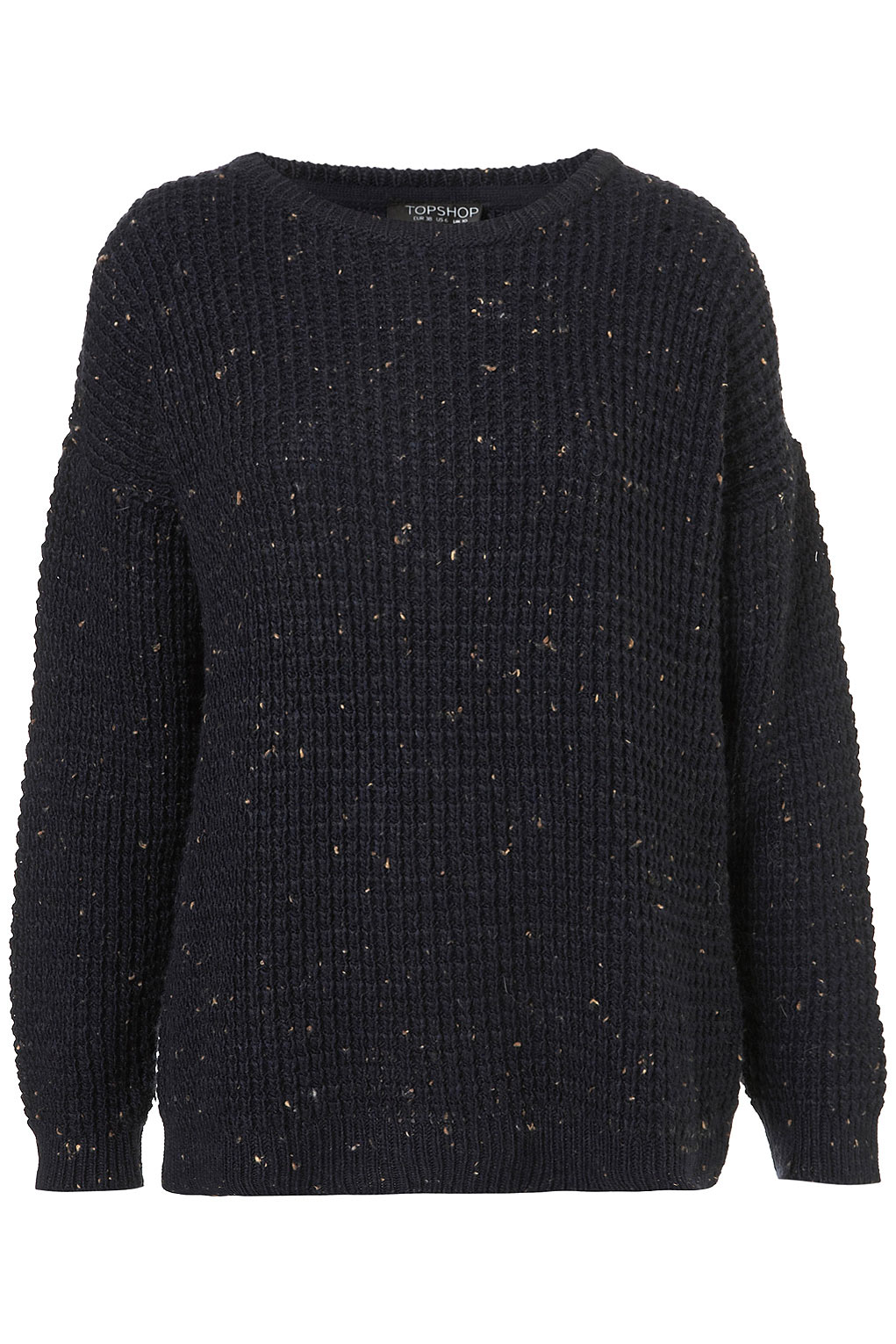 Lyst - Topshop Knitted Speckle Slouch Jumper in Blue