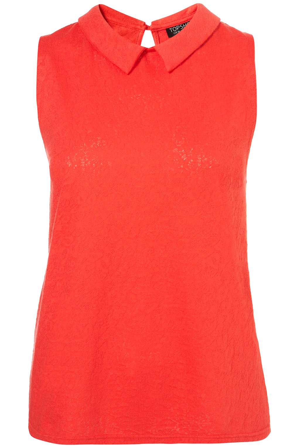 Lyst - Topshop Lace Collar Top in Red