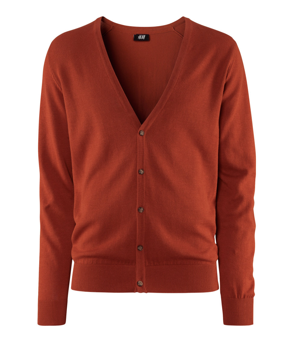 H&m Cardigan in Brown for Men (rust) | Lyst