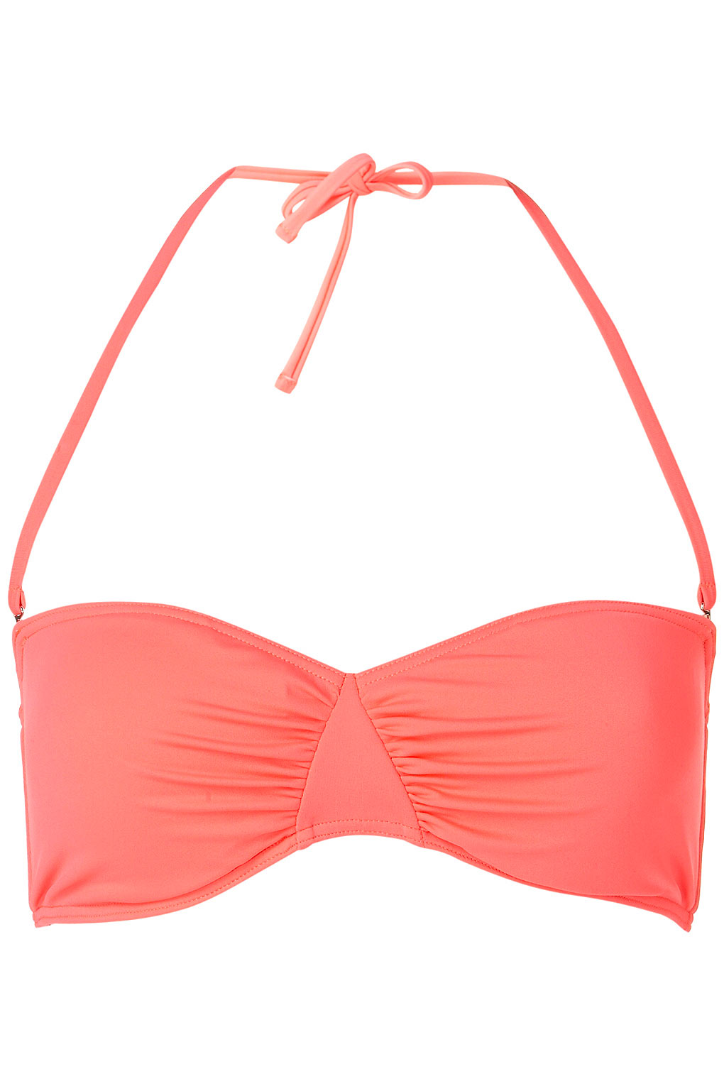 Lyst - Topshop Coral Bandeau Bikini Top in Pink