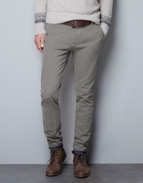 Zara Trousers with Satin Piping in Beige for Men (mink) | Lyst