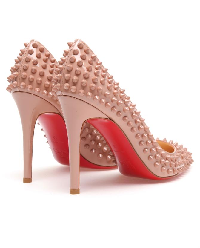 christian louboutin pigalle spiked patent red sole pump - Obsidian ...