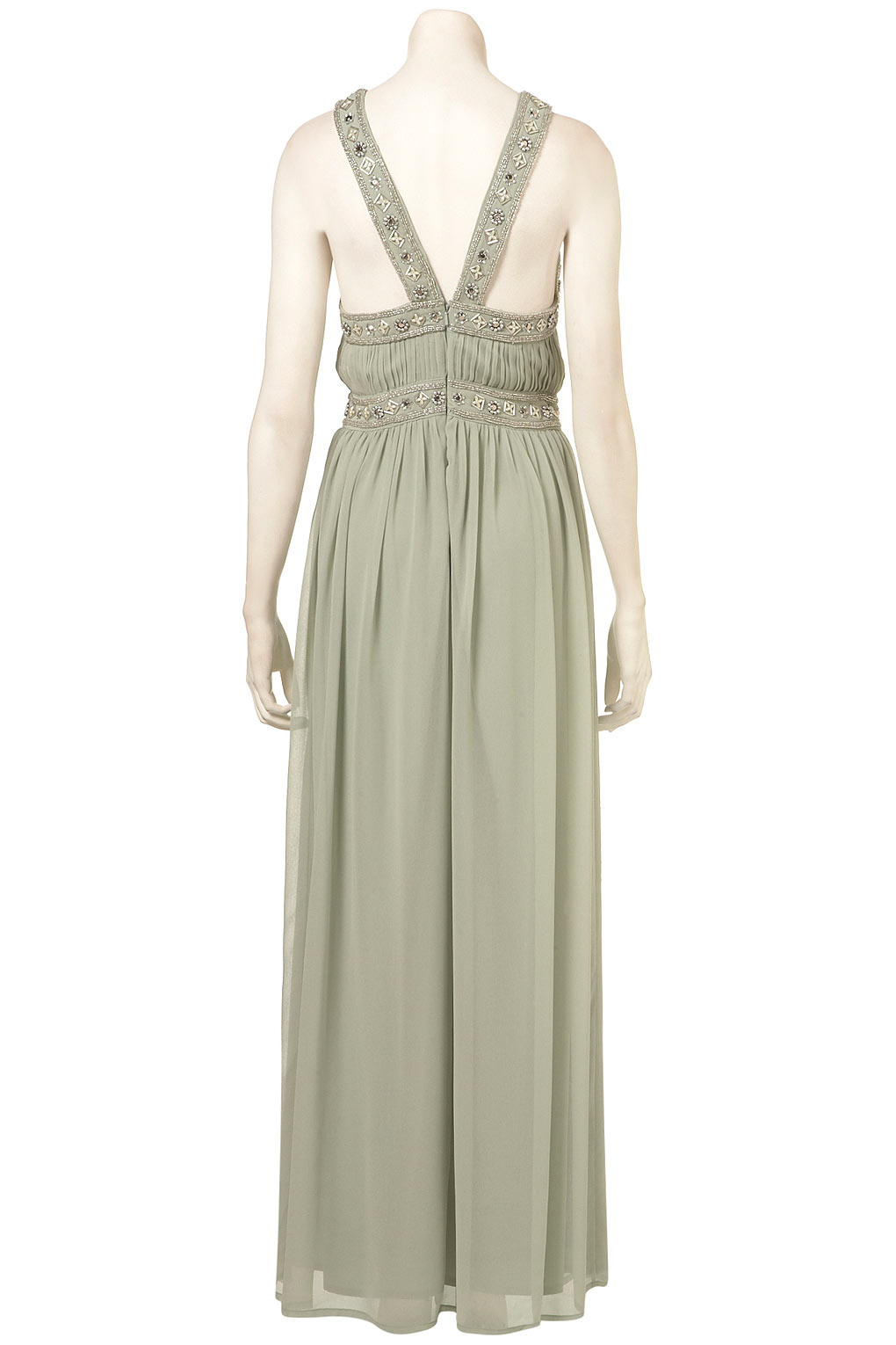 Lyst Embellished Panel Maxi Dress in Green