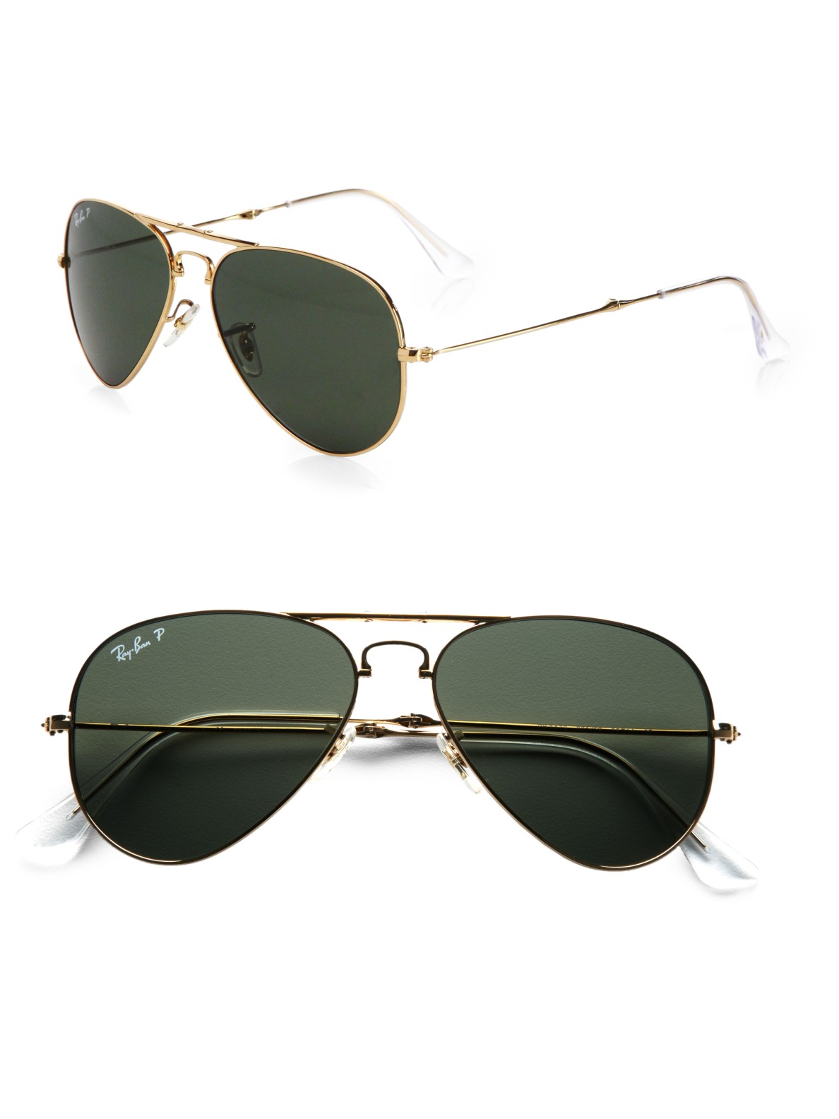 Lyst - Ray-Ban Original Polarized Aviator Sunglasses in Green