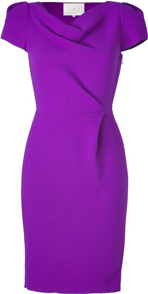 Roksanda Ilincic Purple Cowl Neck Wool Crepe Dress in Purple | Lyst