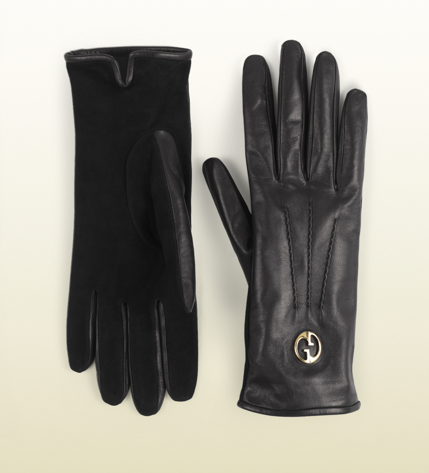 Gucci Women's Gloves With Double G Ornament in Black for Men Lyst