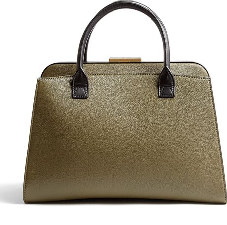 Smythson Antonia Tote Bag in Green (olive) | Lyst