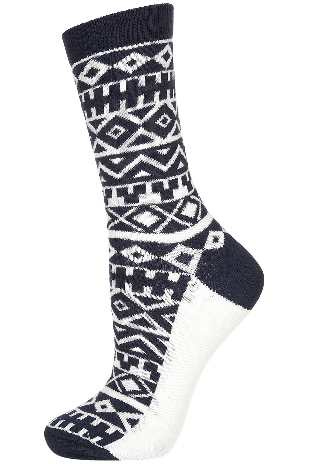 Lyst - Topshop Navy Aztec Ankle Socks in Blue