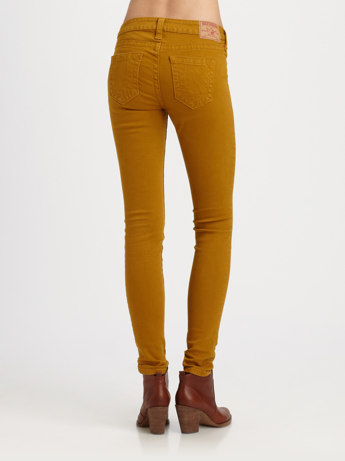 True religion Halle Skinny Jeans in Yellow | Lyst