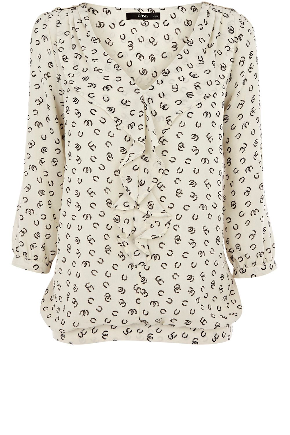 Oasis Horseshoe Print Blouse in Beige (natural) | Lyst