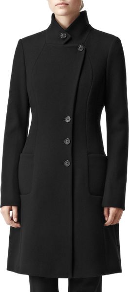 Reiss Fit and Flare Coat in Black | Lyst