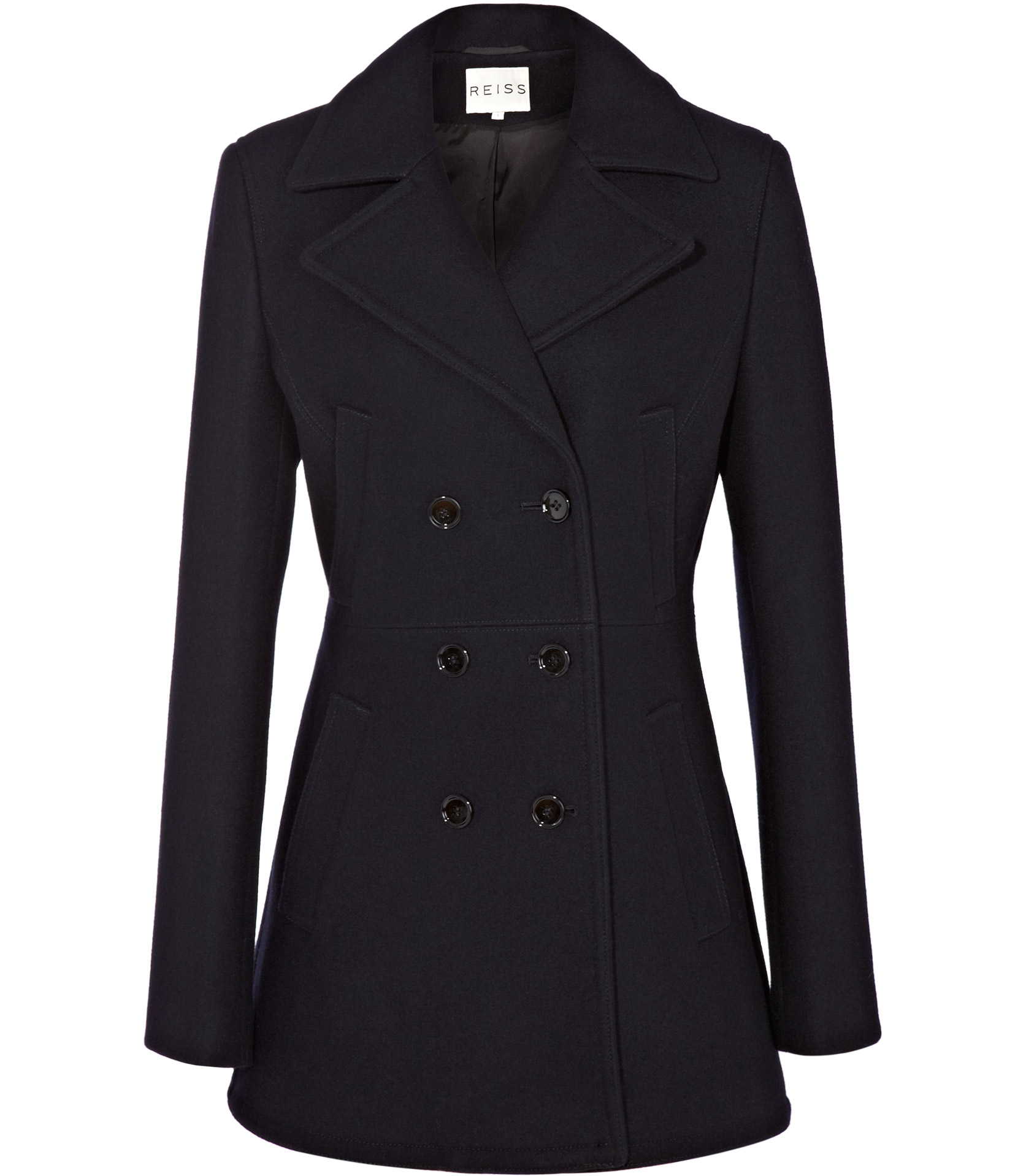 Reiss Fitted Peacoat in Blue (navy) | Lyst