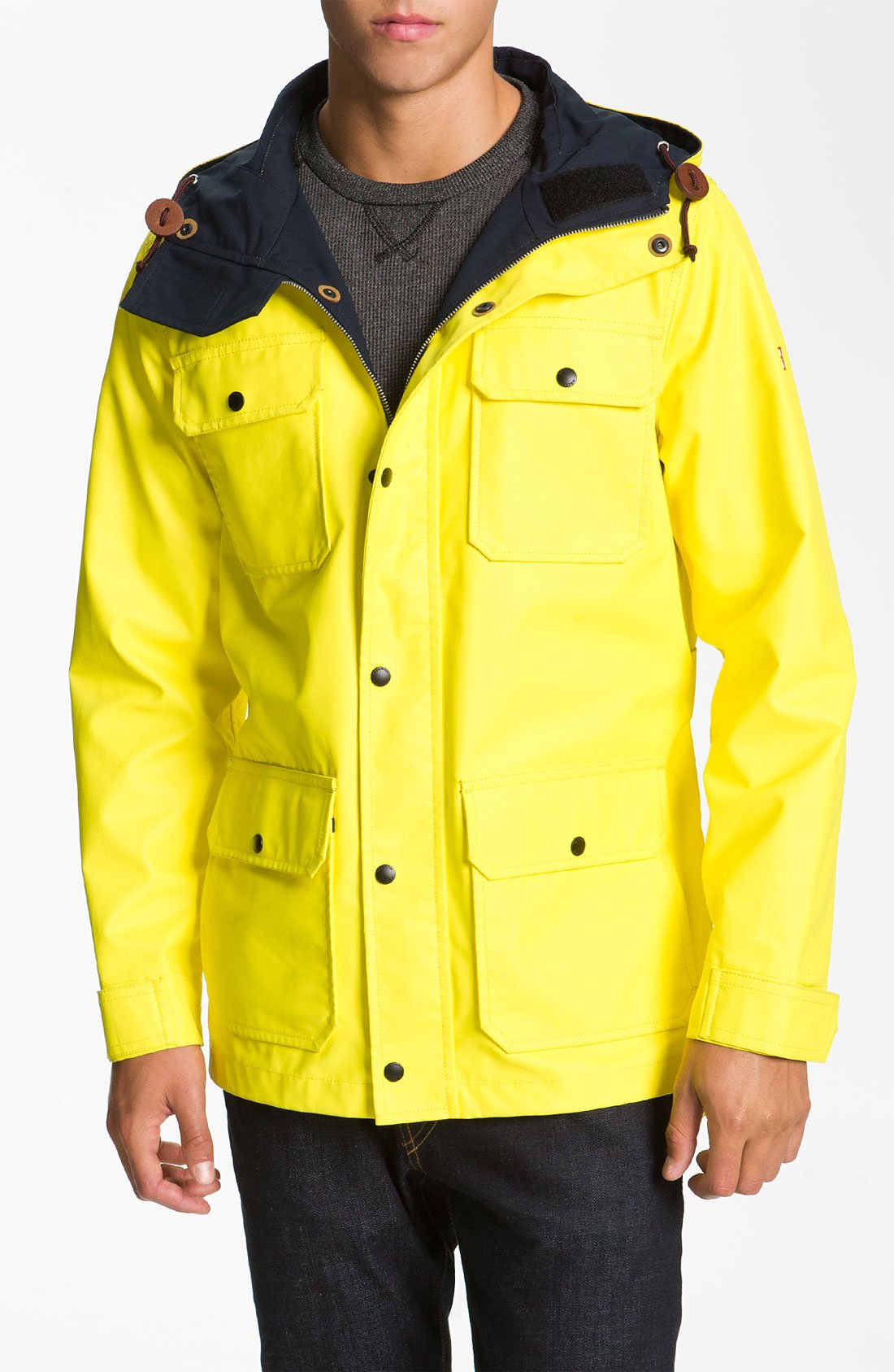 bright yellow waterproof jacket