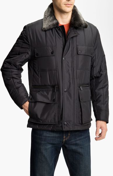 Michael Kors Sonoma Jacket with Faux Fur Trim in Black for Men | Lyst