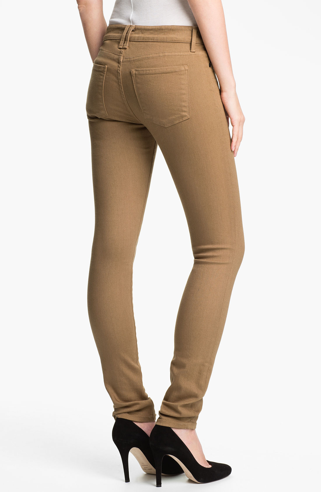 Vince Colored Stretch Skinny Jeans in Brown (khaki) | Lyst