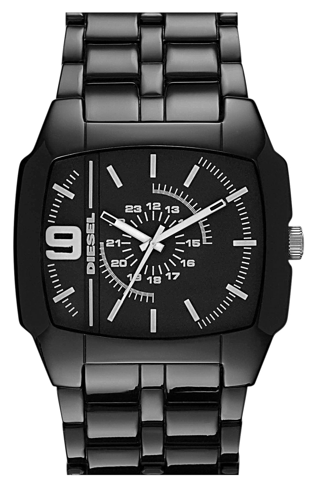 Diesel Square Plastic Bracelet Watch in Black for Men (black/ white) | Lyst