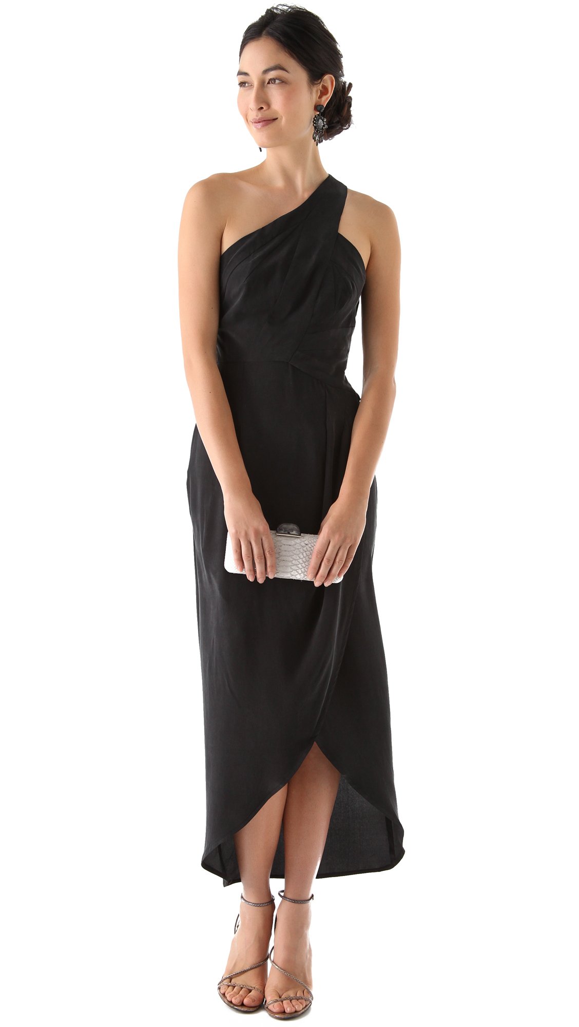 Lyst - Zimmermann One Shoulder Maxi Dress in Black