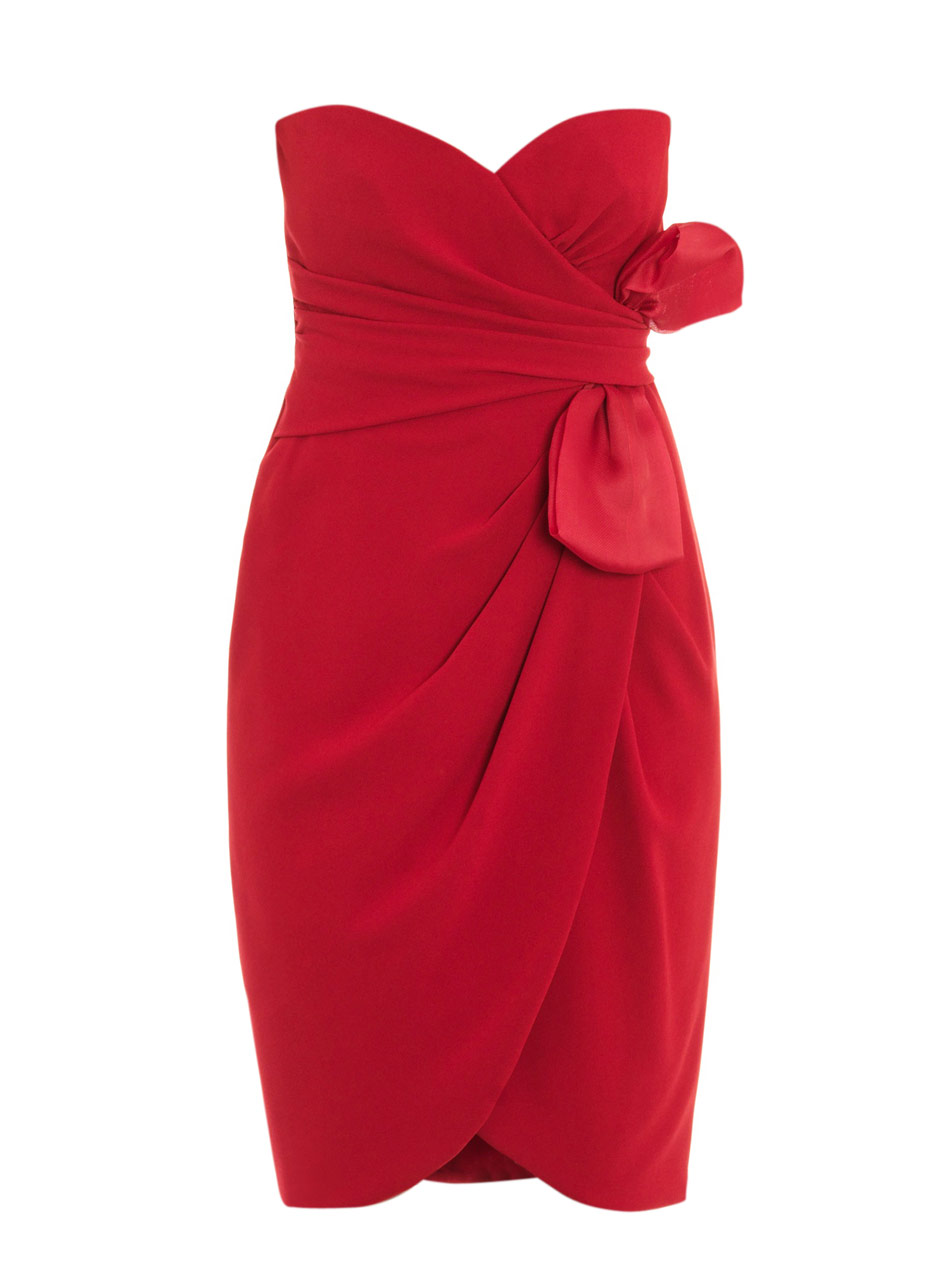 Max Mara Elegante Nerine Strapless Dress in Red | Lyst